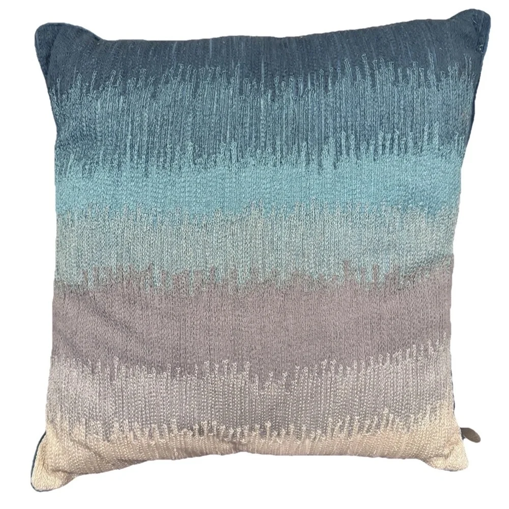 Pier 1 Teal and Cream Accent Pillow